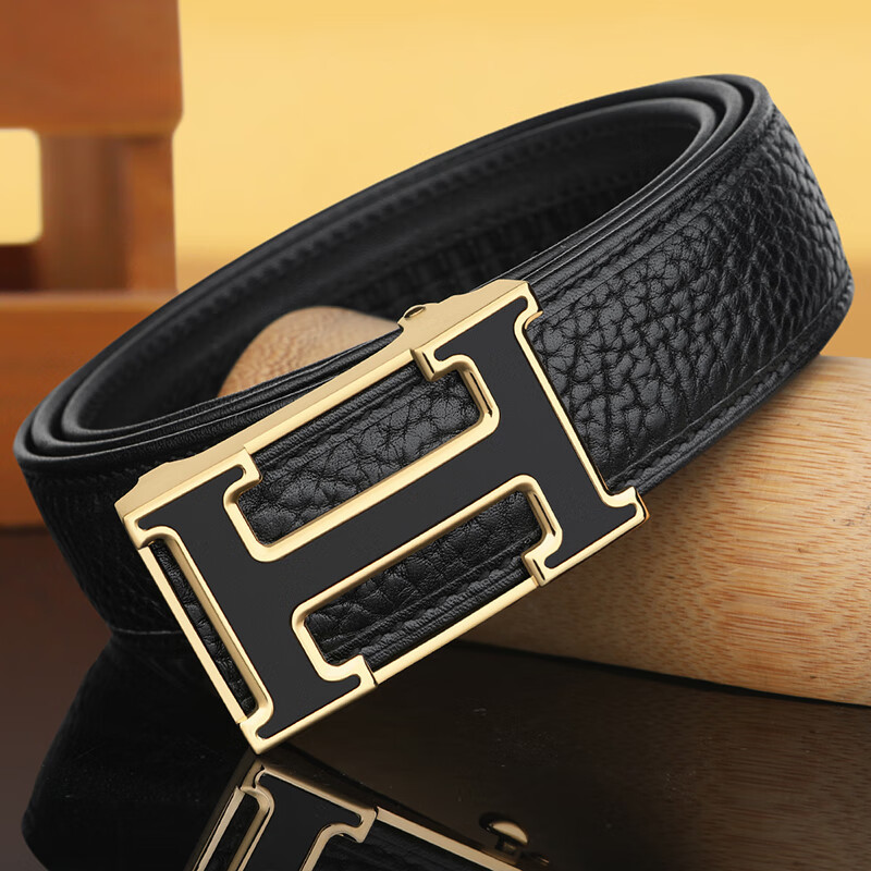 网络热卖男士皮带非洲野牛皮中青年自动扣时尚内穿扣