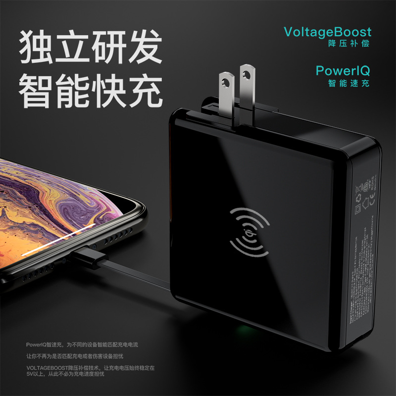 Cross-Border Power Bank with Cable Fast Charge 10000 MA Plug Mini Mobile Power Powerbank Wholesale