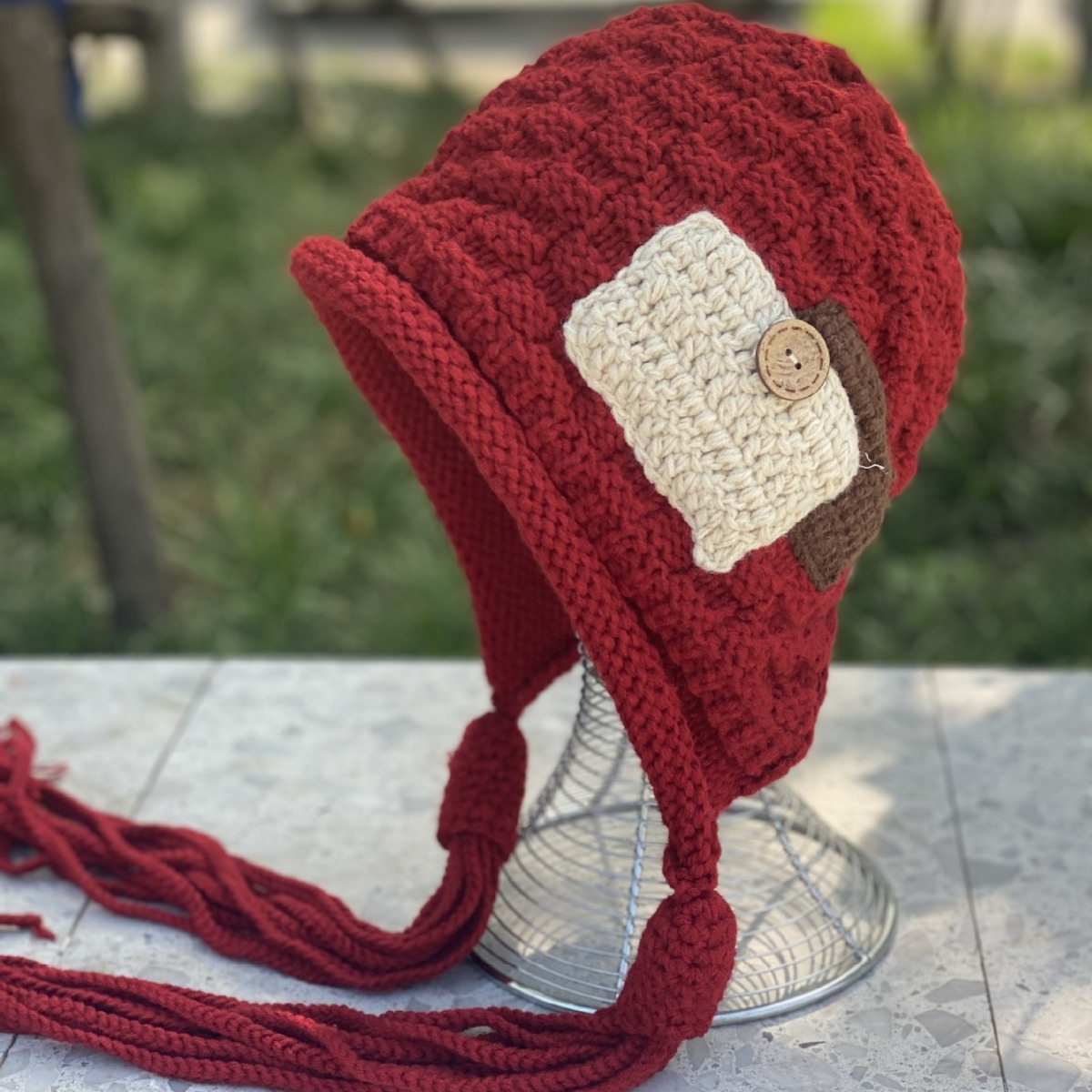 韩版潮流新年流苏雷锋帽子女秋冬手工针织套头毛线帽百搭护耳帽子