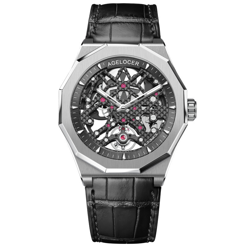 agelocer艾戈勒 黑森林男表镂空机械表自动男士手表时尚商务腕表