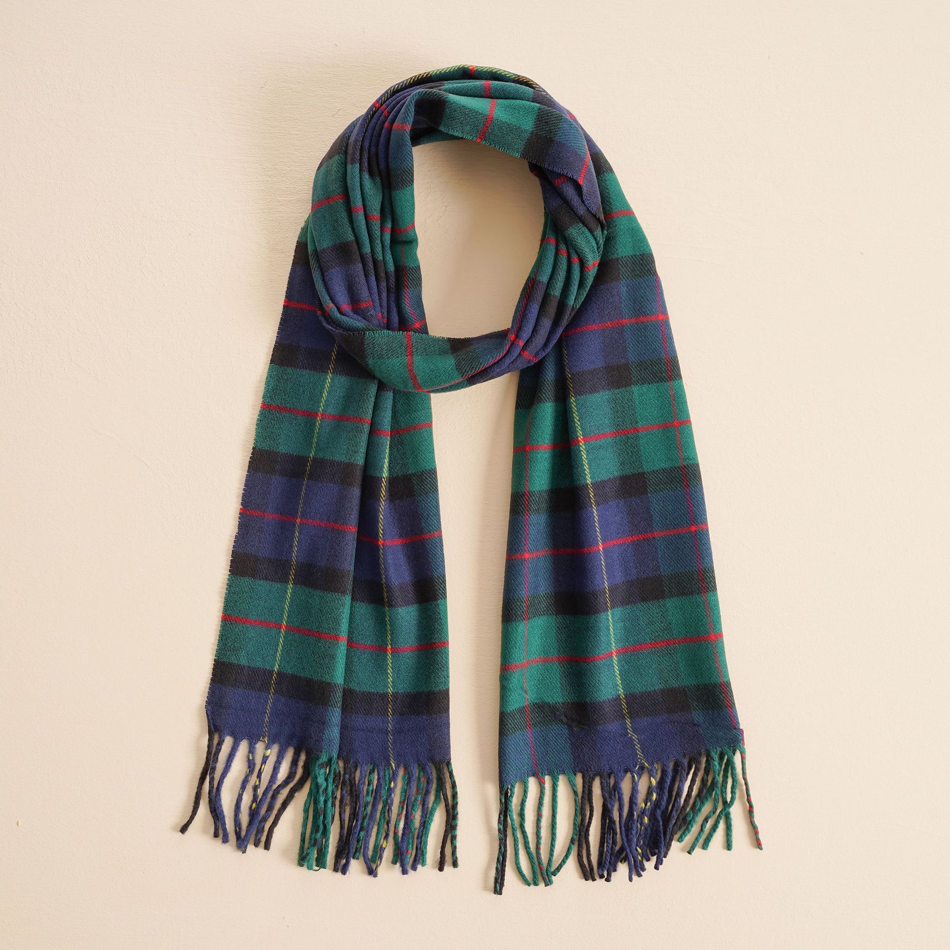 绿色毛围巾图片