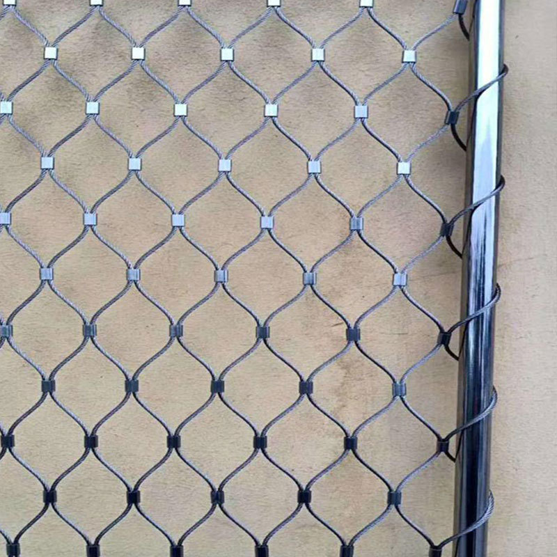 阳台动物园防护网卡扣编织网植物攀爬网304不锈钢绳网高空防坠网