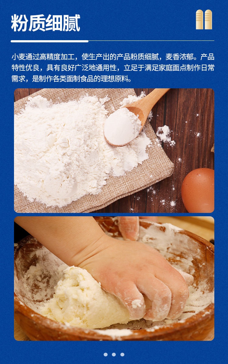 金沙河面粉 雪花高筋小麦粉 饺子馒头馄饨中式面点 家用高筋