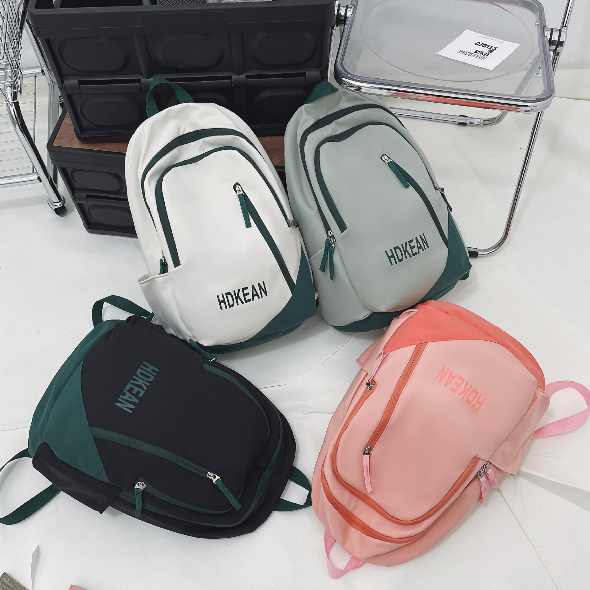 2022 New Fashion Couple Backpack Personality Large Capacity Contrast Color High School Junior High School School Bag College Students' Backpack