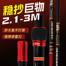 碳素抄网杆黑坑野钓通用型抄网竿钓鱼捞鱼网抄伸缩杆大物抄网杆