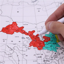 旅游地图标记中国旅行记录地图涂色标记涂鸦填色足迹去过打卡纪念