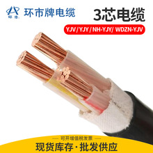 环市ZR-YJV铜芯电力电缆 3芯35 50 70阻燃低压工程电缆线厂家批发