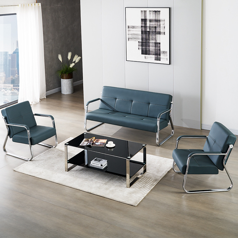 办公沙发接待室现代简约创意简易三人位商务洽谈沙发茶几组合套装