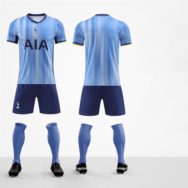 24-25热刺客场蓝色球衣孙兴慜足球服套装定制男学生团购队服印字