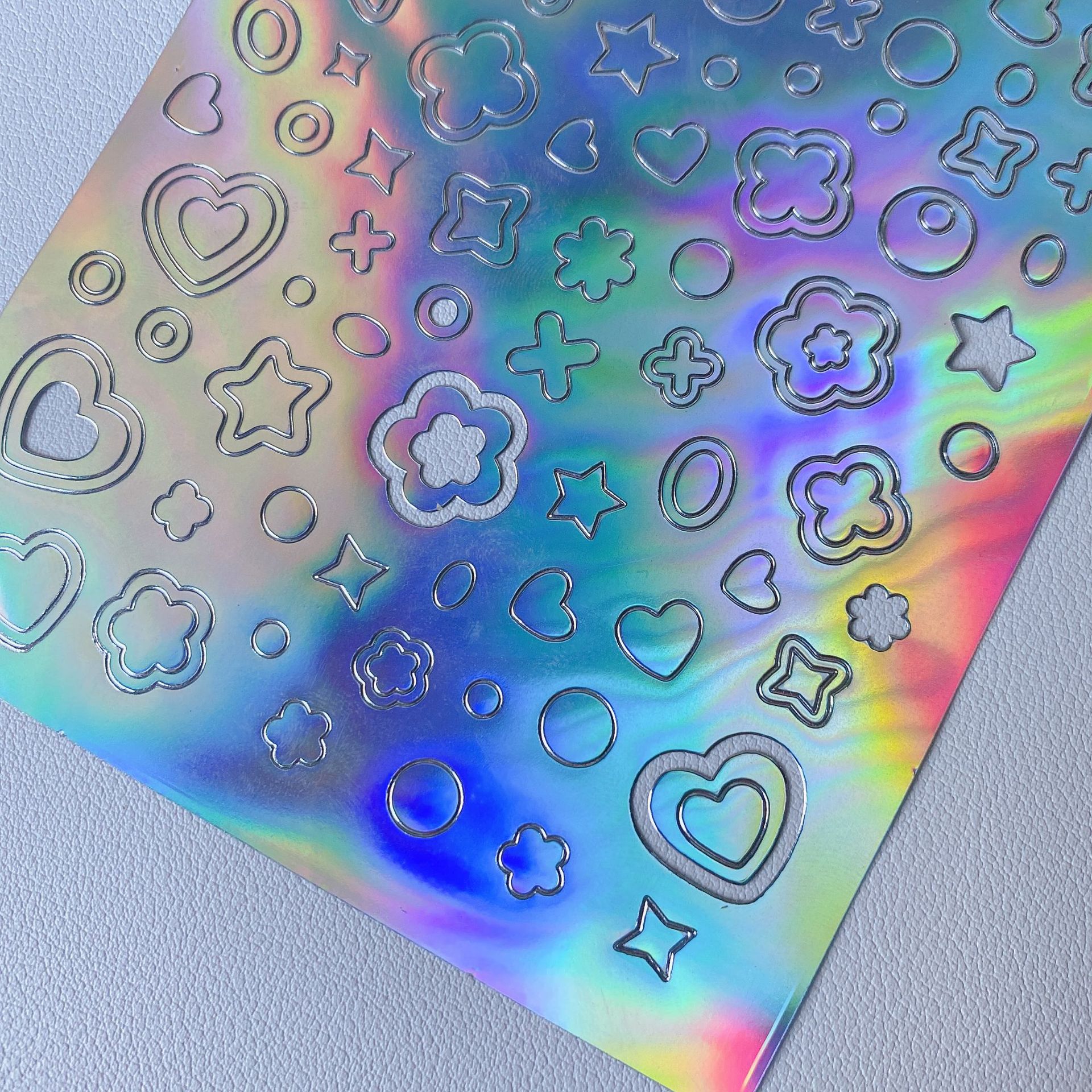 韩国ins镭射爱心星星数字咕卡装饰贴纸手帐diy闪闪小卡点缀贴画