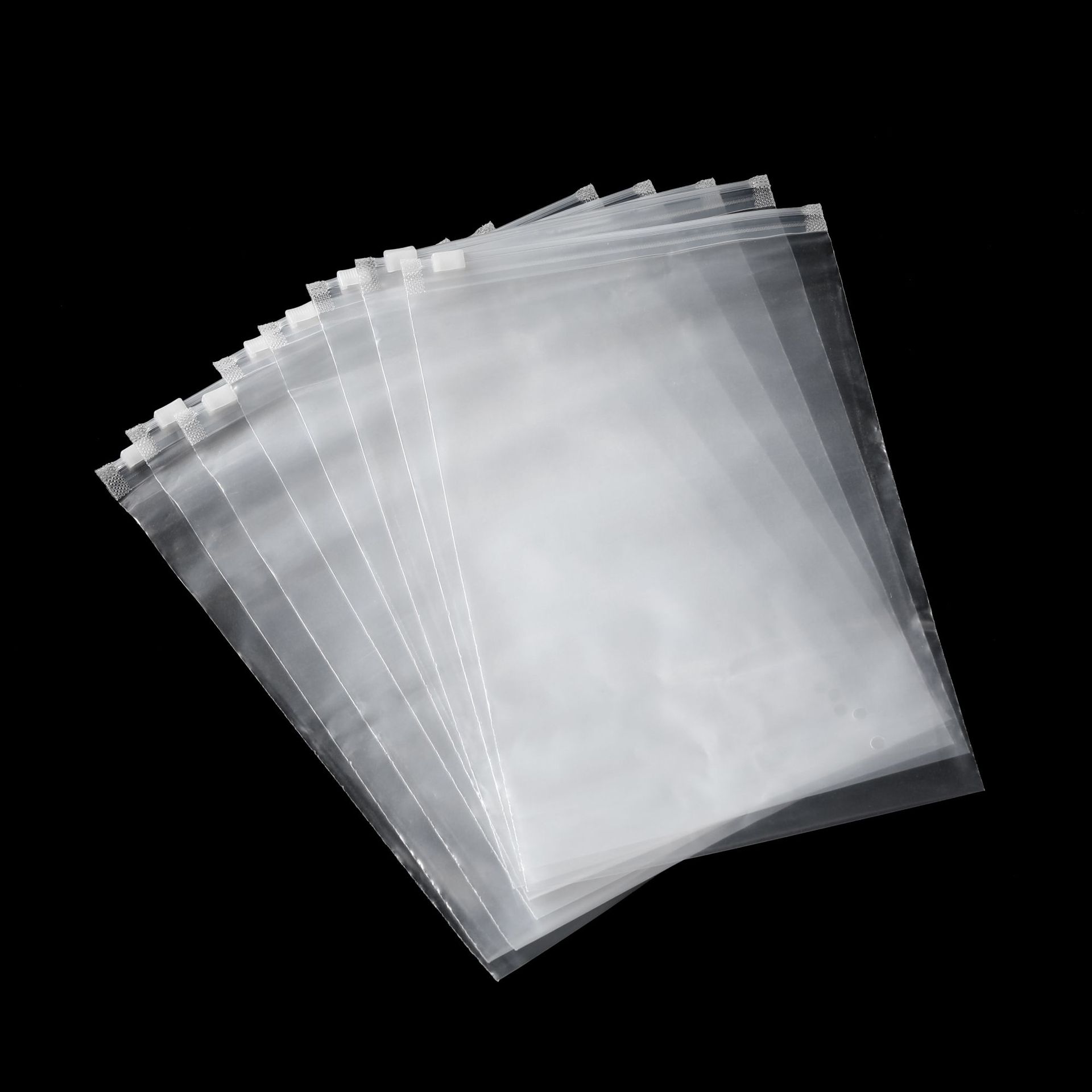 现货批发pe拉链袋内衣内裤服装袋短袖童装塑料袋磨砂 透明拉链袋