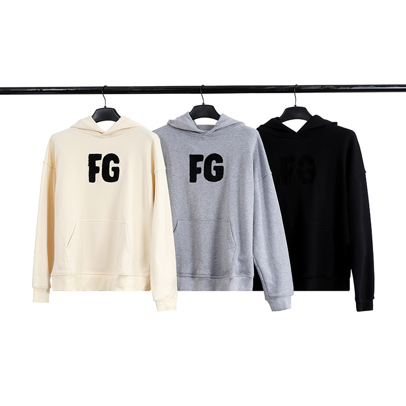 fog 第六季主线fg富贵连帽卫衣毛巾绣男女同款高街宽松帽衫清仓