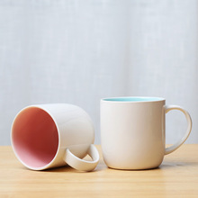 简约时尚内色釉陶瓷马克杯办公室水杯早餐牛奶广告礼品杯印制logo