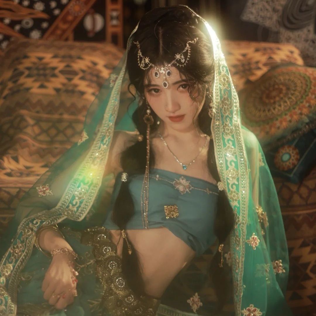 古风汉服纱巾西域公主楼兰敦煌舞蹈拍照写真古装异域民族风情披肩