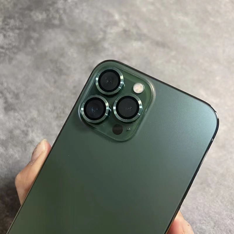 适用苹果12promax蓝宝石铝合金12镜头贴苹果13 鹰眼镜头保护框