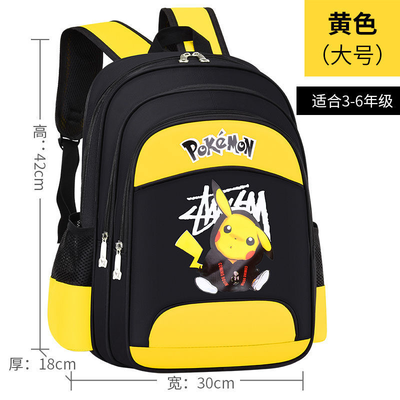 Factory Direct-Sale Schoolbag Primary School Students Burden Reduction Grade 1 to Grade 6 Pikachu Trendy Lightweight Children's Schoolbag Wholesale
