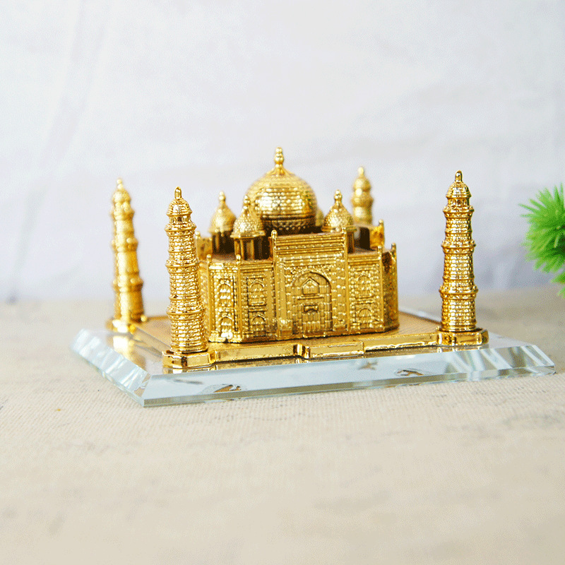 World-Famous Landmark Building Decoration Metal Model Metal Crystal Taiji Mausoleum Model Tourism India Souvenir