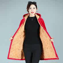保暖冬季韩版罩衣外套棉衣加绒加厚时尚大码工作服女装棉袄长款