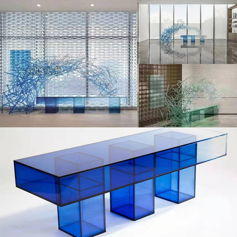 亚克力雕塑摆件室内户外水景透明亚克力盒子橱窗大型艺术装置定制