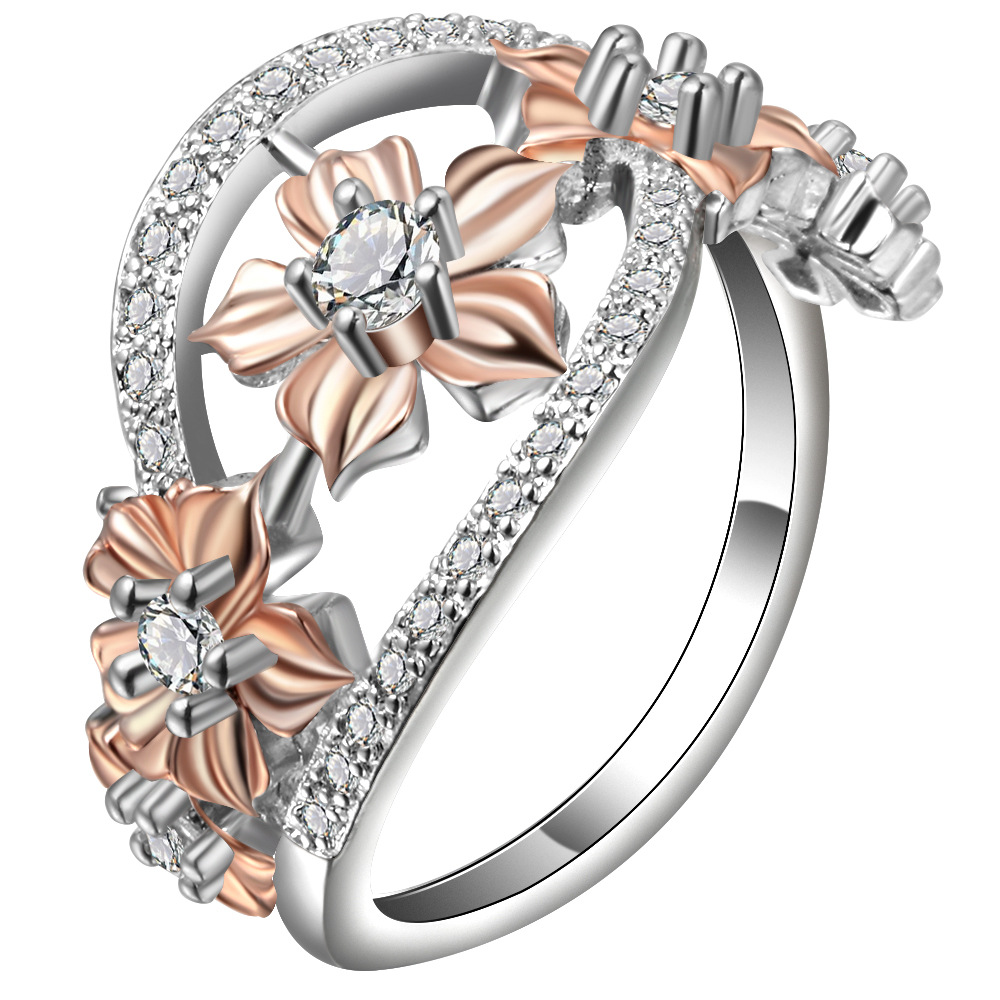 fb亚马逊独立站新款铜版镶嵌锆石指环跨境电商欧美男女戒指批发