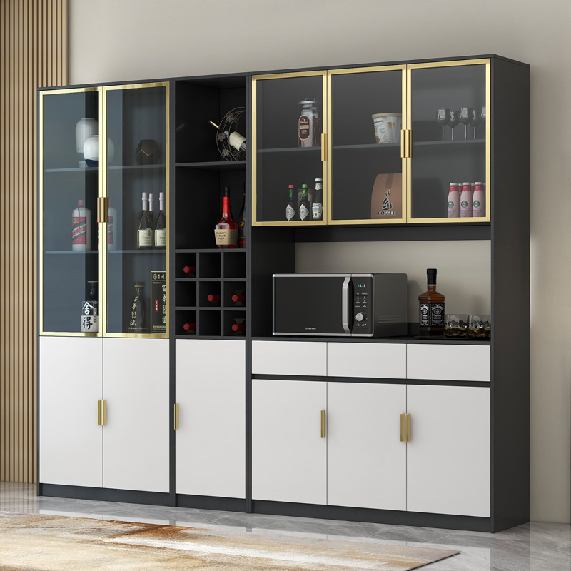 轻奢玻璃门酒柜展示柜家用客厅置物靠墙装饰柜现代简约餐厅柜
