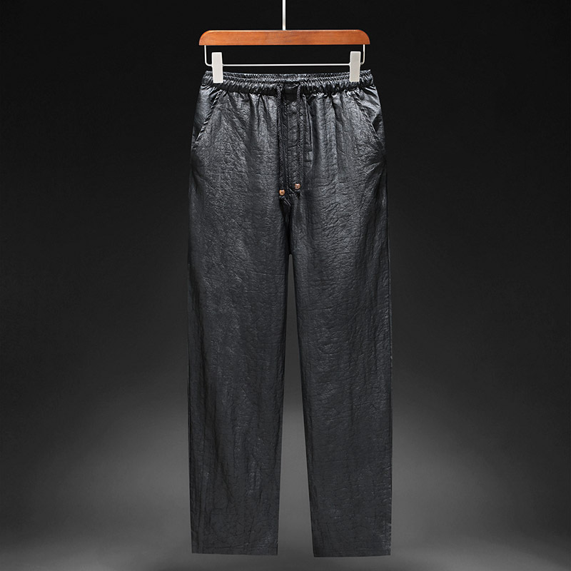 中国风男裤香云纱莨绸真丝裤子复古休闲长裤薄款桑蚕丝唐装男式裤