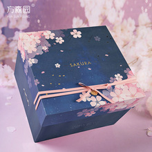 方森园结婚礼品盒双层旋转盒子女伴娘伴郎回礼韩式浪漫正方形礼盒