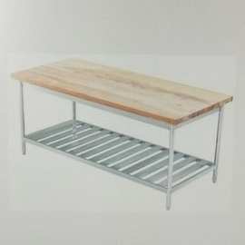 商用厨房工作台 松木案板台商用 木案操作台不锈钢木面揉面操作台