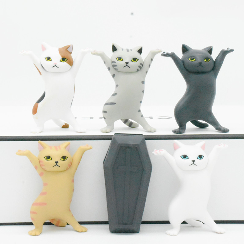 抖音妖娆猫的托举笔架潮流笔山猫咪笔托手办摆件笔搁代发可爱跳舞