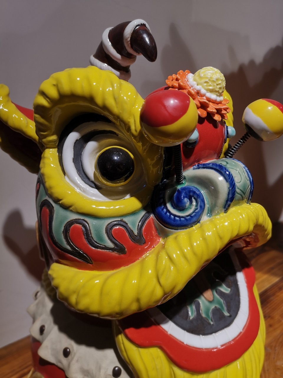 精品醒狮摆件 石湾陶瓷公仔狮子动物家居客厅 国家非物质文化遗产