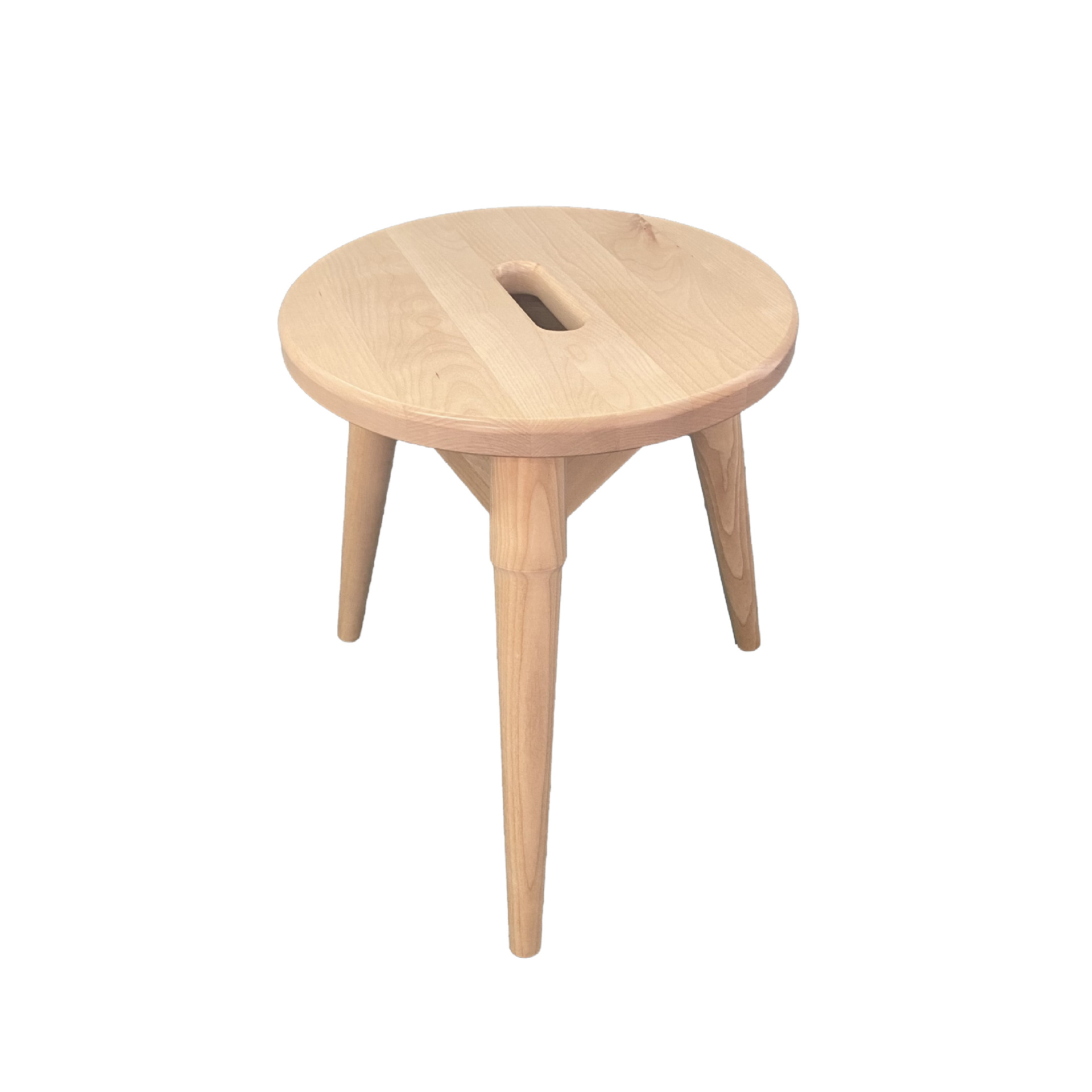 厂家定制欧美风格实木圆凳客厅餐厅椅子木制三腿凳可手提户外凳子