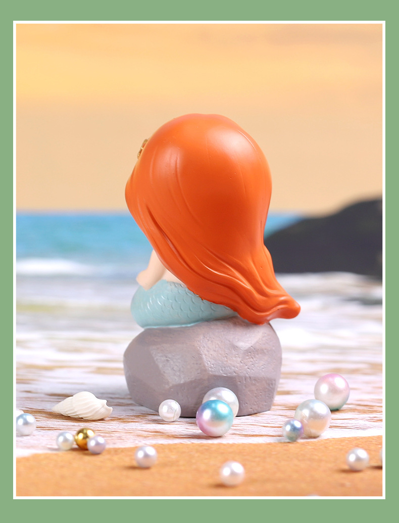 美人鱼盲盒手办桌面树脂潮玩公仔摆件创意王子家居装饰品学生礼物