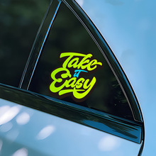 个性创意Take Easy涂鸦艺术英文车贴电动车摩托帽划痕遮挡贴纸