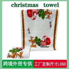 外贸印花厨房毛巾超纤速干擦手巾圣诞茶巾万圣节礼品毛巾印刷图案