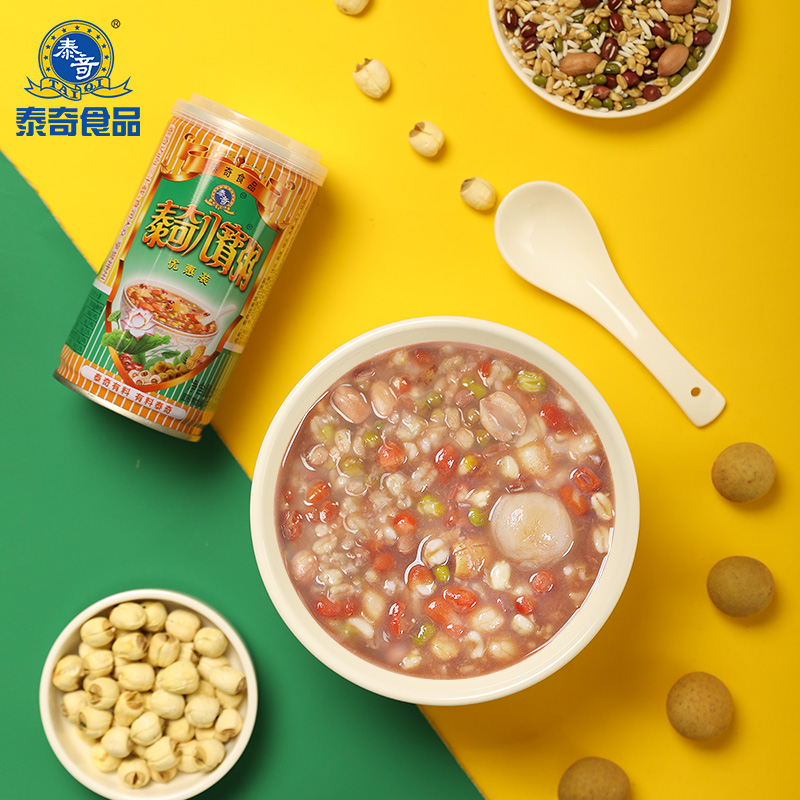 泰奇桂圆莲子八宝粥五谷杂粮早餐方便速食代餐粥370g*6罐食品美食