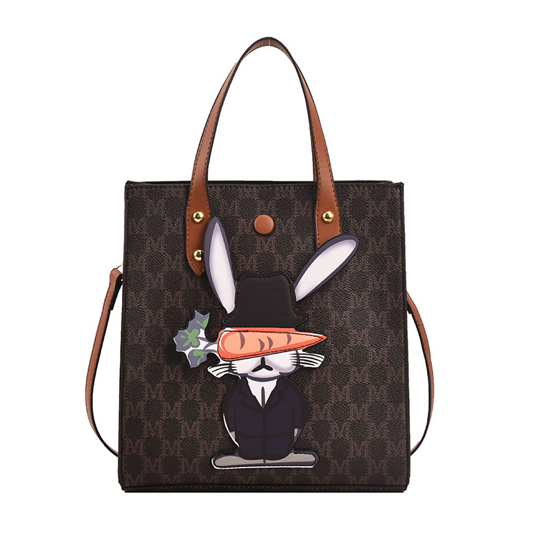 2023 Spring New Fashion Printed Hand-Held Tote Bag Women's Fashion Korean Style Rabbit Pattern Bag Western Style Shoulder Bag