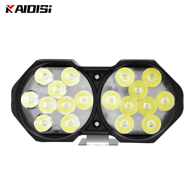 跨境专供 摩托车led外置射灯 圆形18灯 超亮聚光电动车大灯改装灯