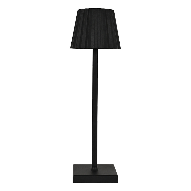 Pleated High-Leg Lamp Nordic Charging Simple and Light Luxury Retro Night Light Bedside Decorations Outdoor European and American Table Lamp