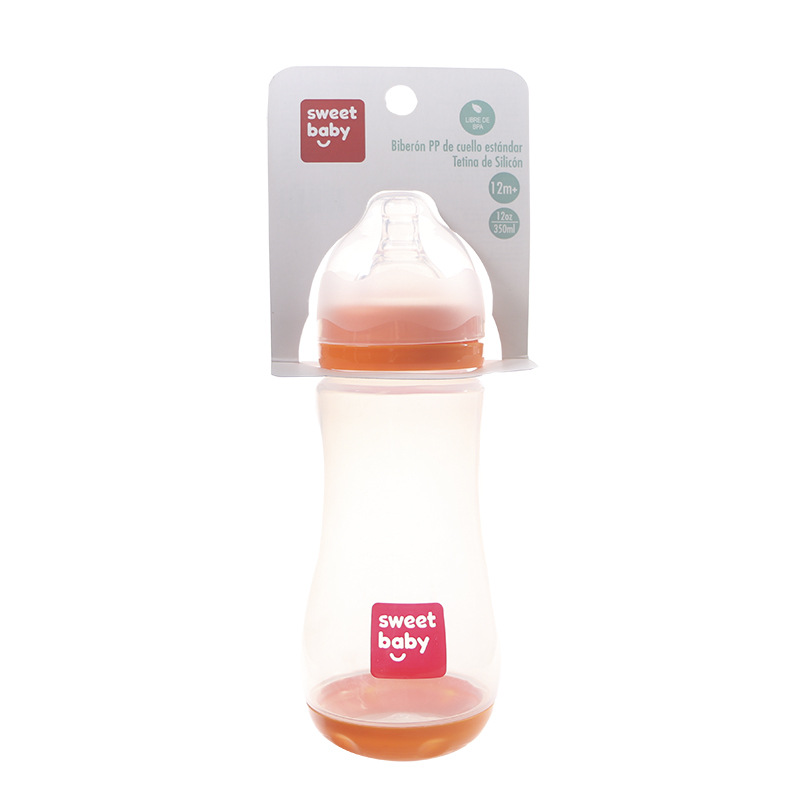 Newborn Baby Feeding Bottle Wide Caliber with Handle Milk Drinking Cup Baby Feeding Bottle 350ml Large Capacity Factory Wholesale