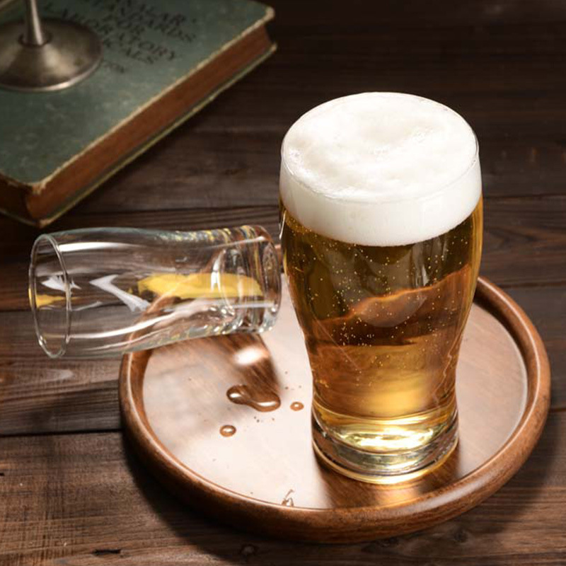 机制吹杯保障品质单层玻璃大号啤酒杯550ml可做logo喷色蒙砂-阿里巴巴