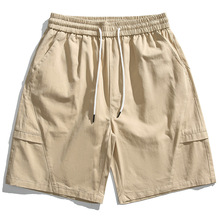 2024夏季男士短裤青年港风纯棉高端外穿宽松直筒高级感运动五分裤