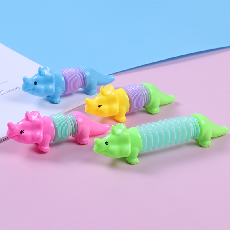 Cross-Border Dinosaur Extension Tube Toys Vent Decompression Animal Stretch Tube Children's Variety Decompression Educational Toys