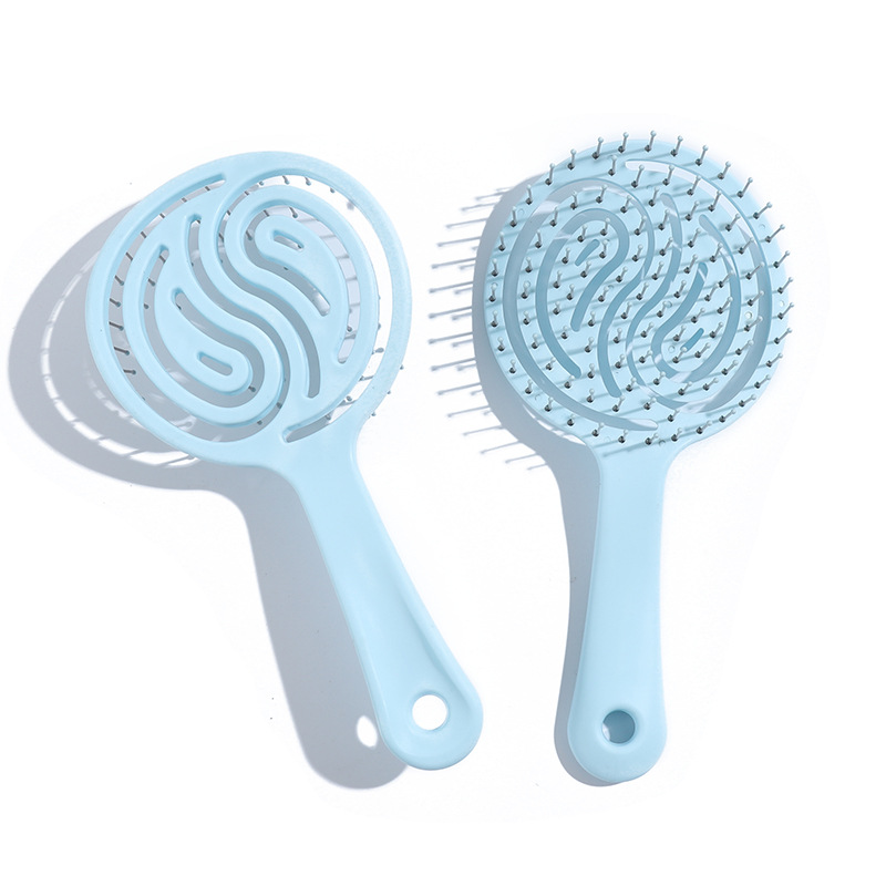 Cross-Border New Product Hanging Hole Design Fluffy Shape Comb Vent Comb Curly Hair Modeling Massage Comb in Stock Wholesale