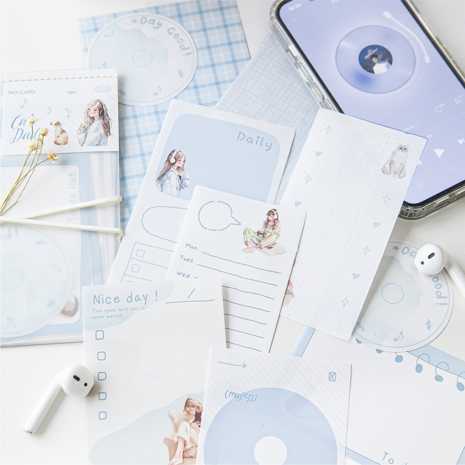 陌墨便签纸 捕捉生活系列复古手绘留言记事装饰备忘纸