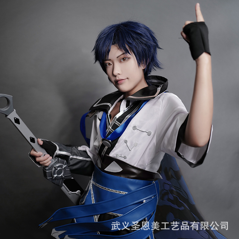 王者荣耀cos服男 东方曜c服假发剑鞋子全套装 古风剑客cosplay服
