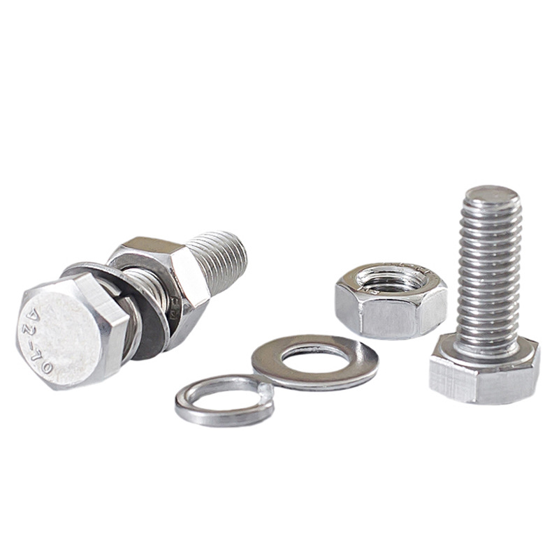 304 Stainless Steel Hex Screw Set Hex Hd Combination Fastener Wholesale Set External Hexagon Bolt