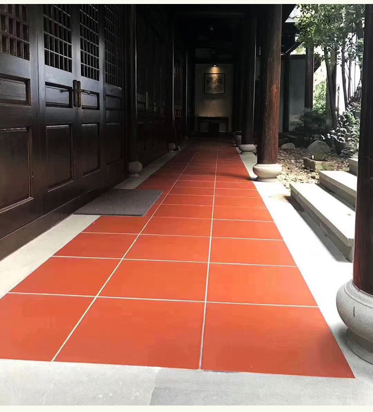 闽南古建红砖防潮砖300x300陶土红缸砖庭院厨房地砖灰色防滑吸水
