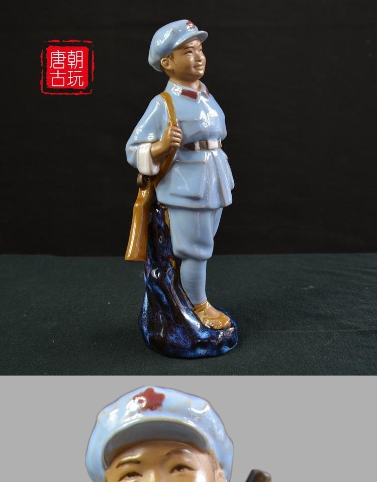 红色经典人物闪闪的红星雕像红军小战士个性复古装饰泥人塑像包邮