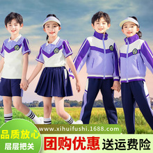 紫色儿童校服冬套装小学运动会开幕式班服幼儿园园服春秋装三四件