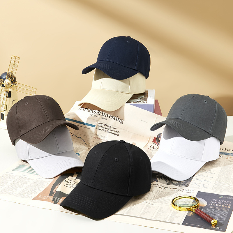 2024 spring and summer solid color baseball cap men and women sun protection sun hat tide golf hard top sun protection peaked cap